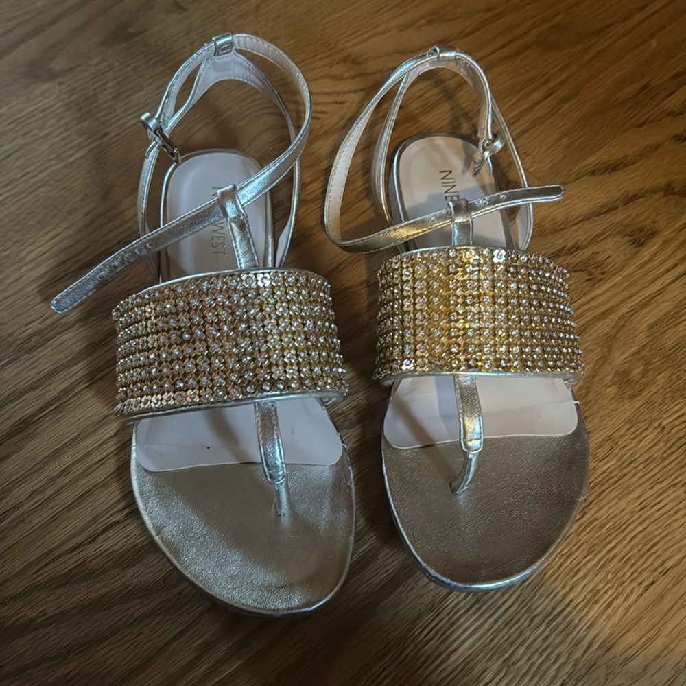 Nine West gold sandals